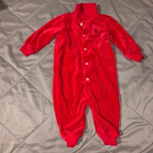 Ralph Lauren Red Velvet onesie 6 months